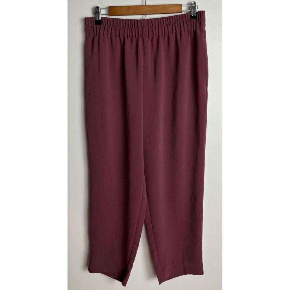 Madewell Huston Pull-On Crop Pants Dark Fig Maroon Size Medium MB274